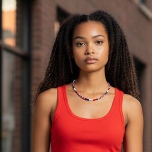 HAND CRAFTED BEADED CHOKER OR WRAP BRACELET Red White Blue Patriotic USA Boho